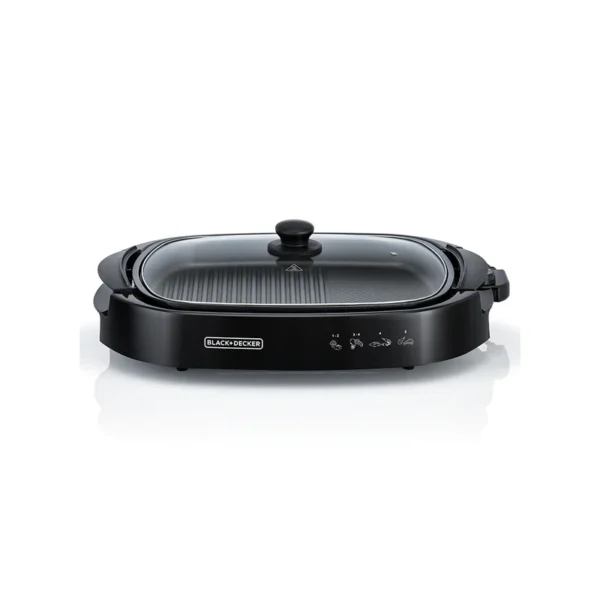 Black+Decker Flat Grill Power 1500W Non-Stick Griddle with Glass Lid
