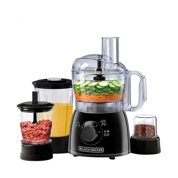 Black+Decker Food Processor 1.2L bowl Power 400W 2 Speed+Pulse 1.5L Jar